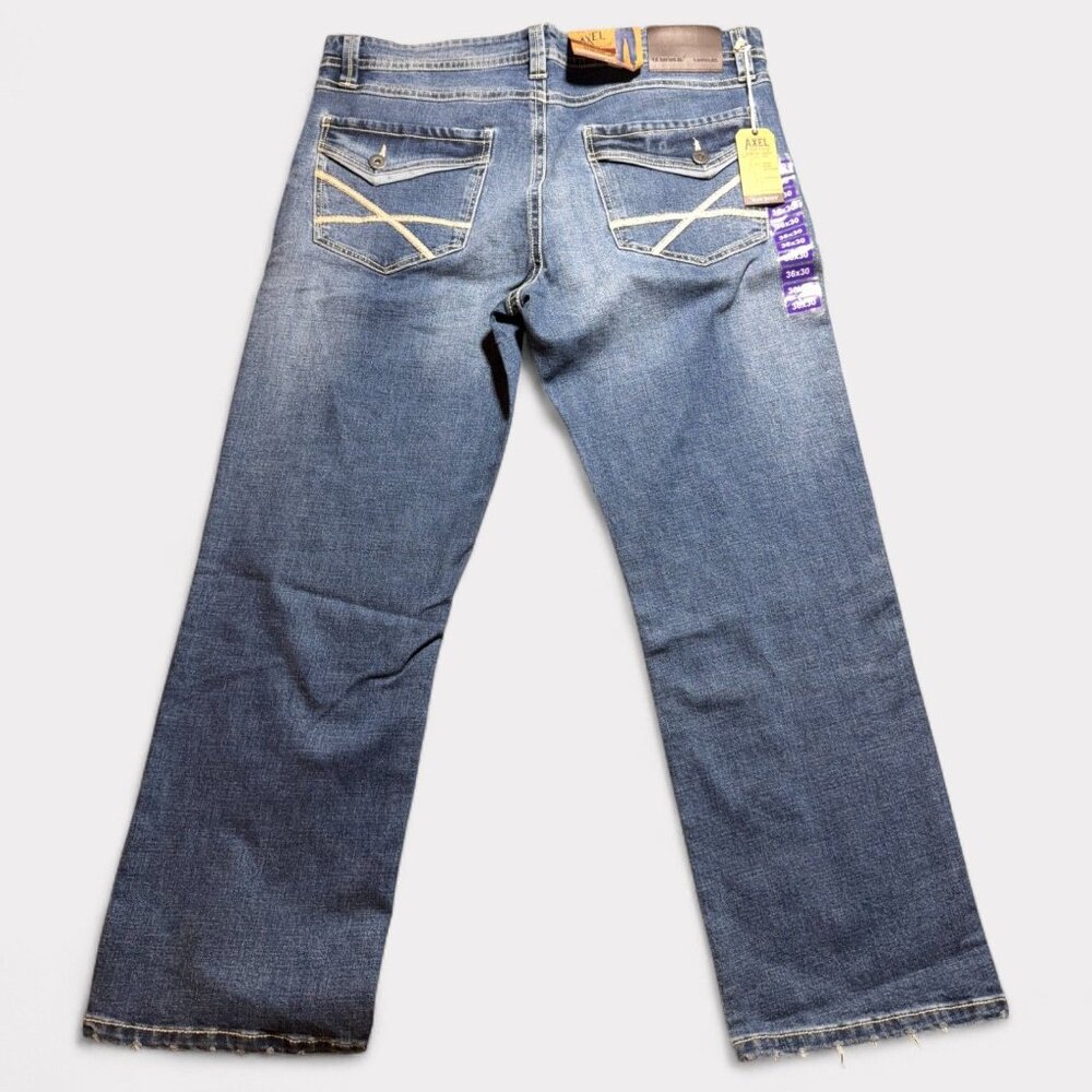 Axel Mens Slim Boot Stretch Jeans W36 x L30 Denim Blue - Picture 4 of 8
